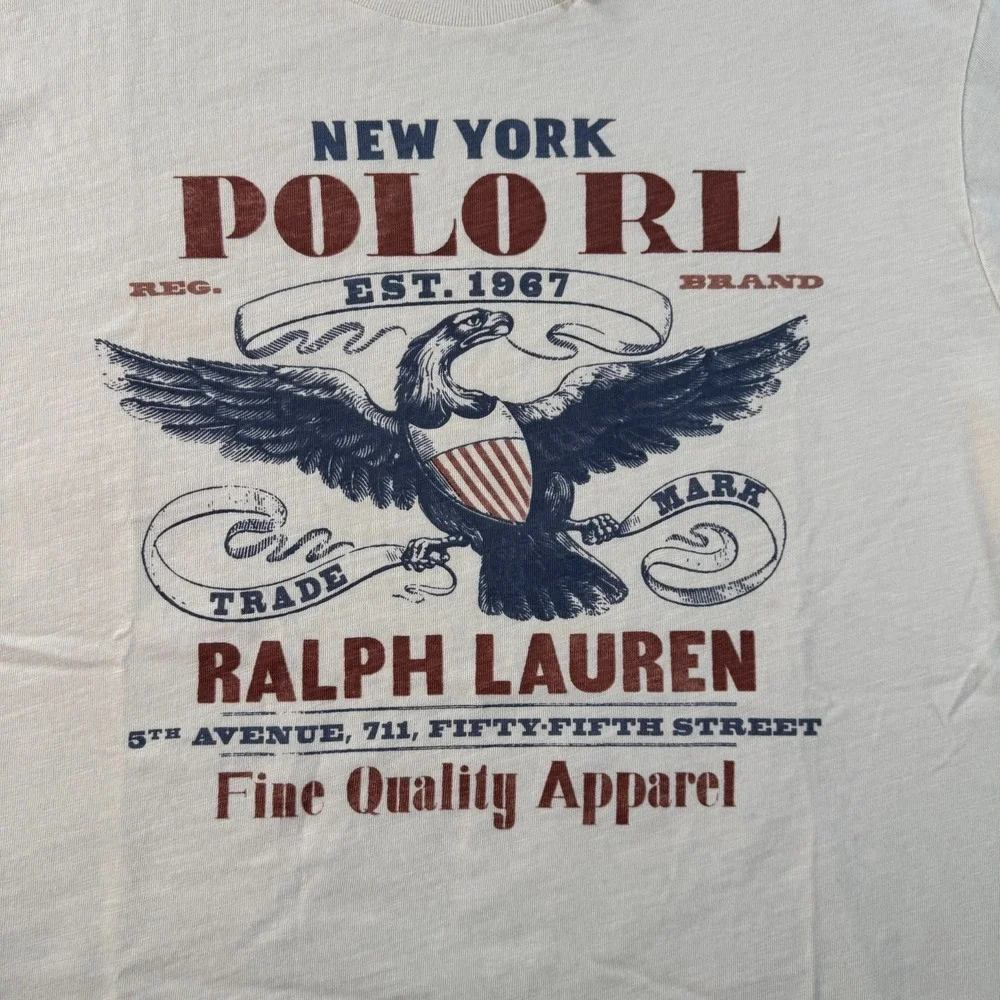 Vintage Polo Ralph‎ Lauren Shirt Men's XL White Eagle Dry Goods & Supplies NWT